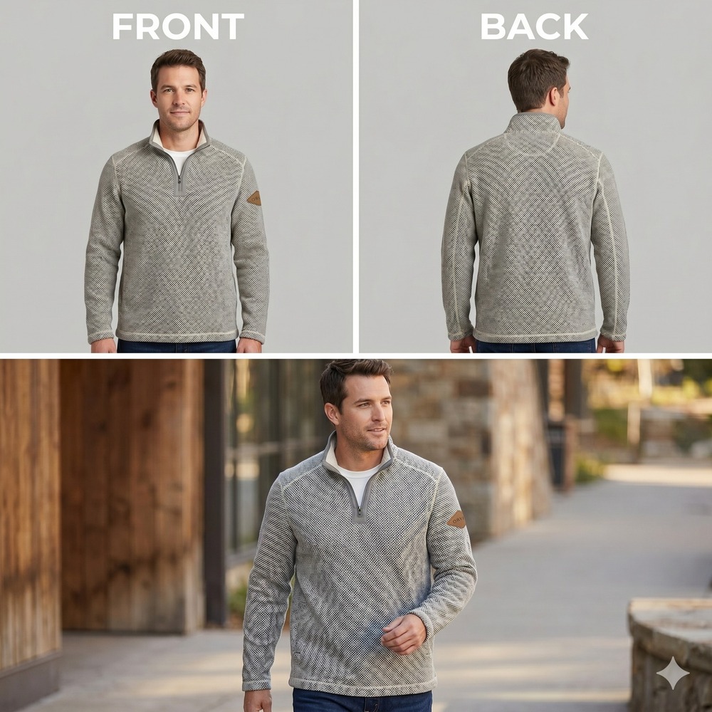 Orvis Classic Collection 1/4 Zip Pullover XXL Beige Sherpa Lined Knit Sweater - Picture 3 of 16